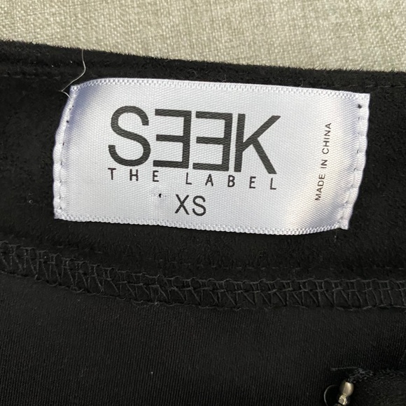 Seek The Label Black Faux Suede Zipper Mini Skirt - Picture 6 of 7